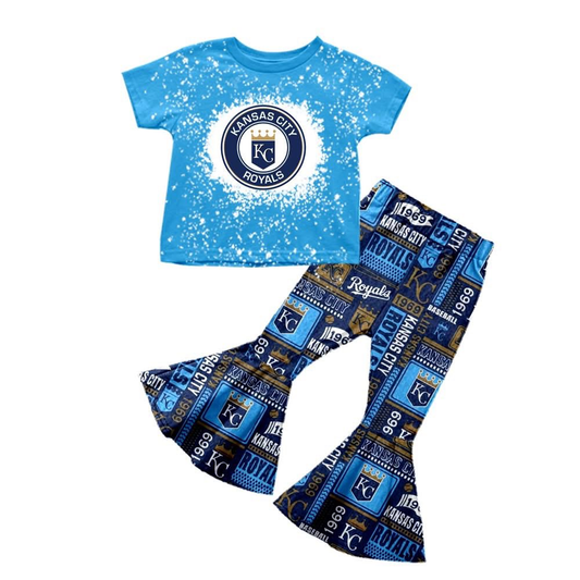 Custom moq 5 mix size milk silk eta 6-8weeks summer team blue baby girls clothes team short sleeve pants sets-25.7.15