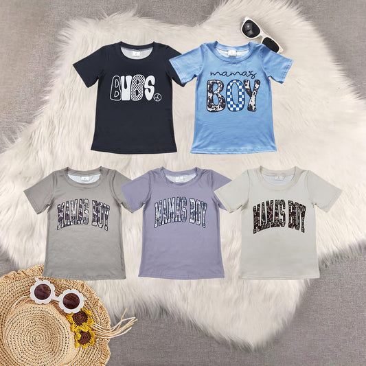RTS NO MOQ baby boys clothes camouflage MAMA BOY short-sleeved tops