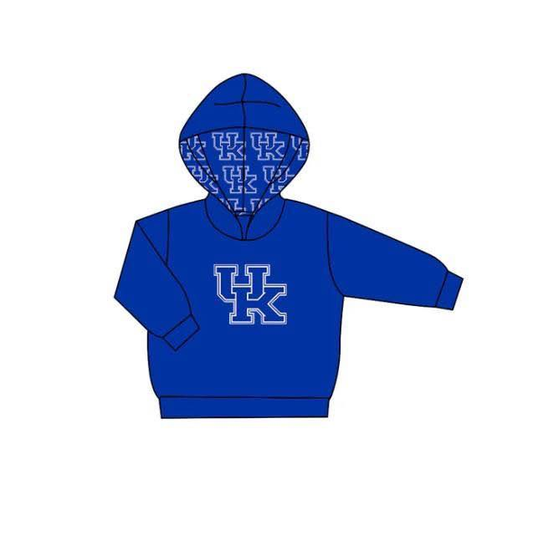 Custom moq 5 mix size milk silk baby girls clothes team blue hooded long sleeve top-25.8.1