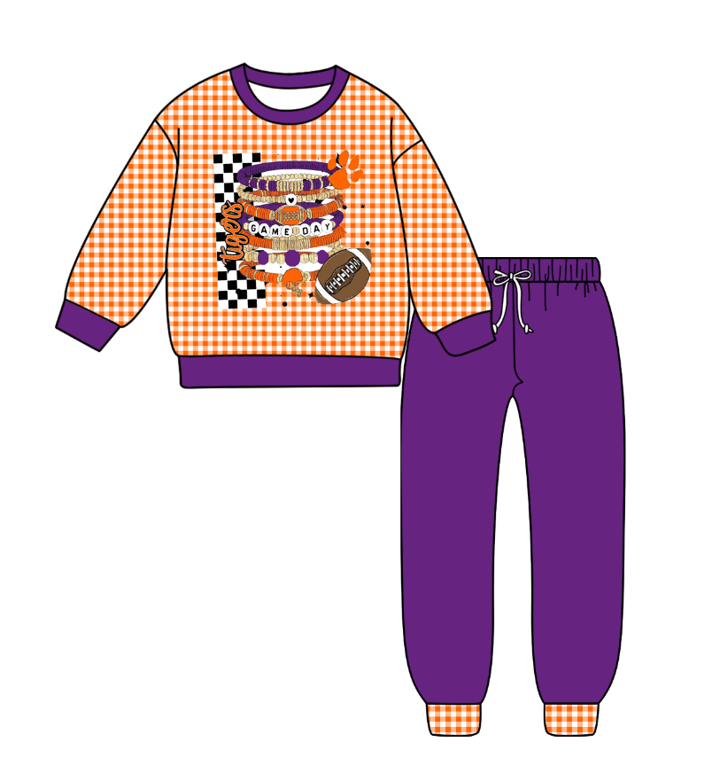 Custom moq 5 mix size milk silk summer teams baby boy clothes purple long sleeve pants sets-25.9.9