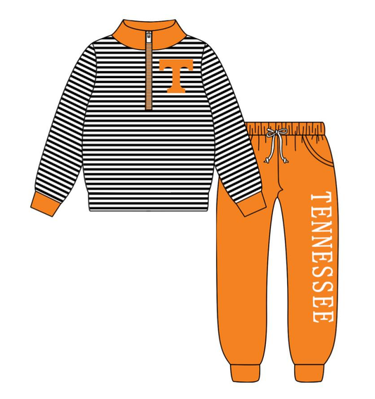 Custom moq 5 mix size milk silk summer teams baby boy clothes orange long sleeve pants sets-25.8.23