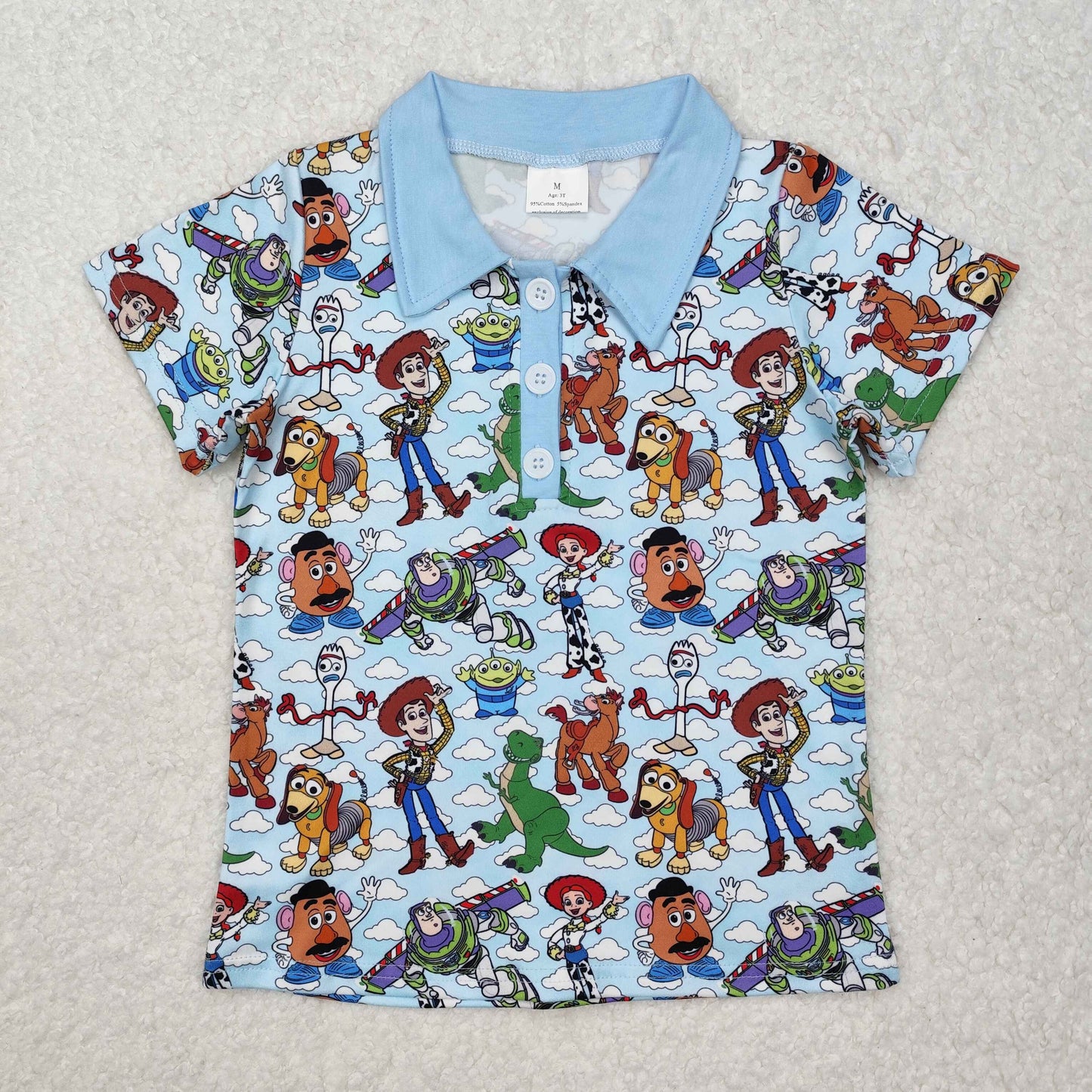 Cute Clothes  BT1158 Blue short sleeves kids boys summer polo shirt