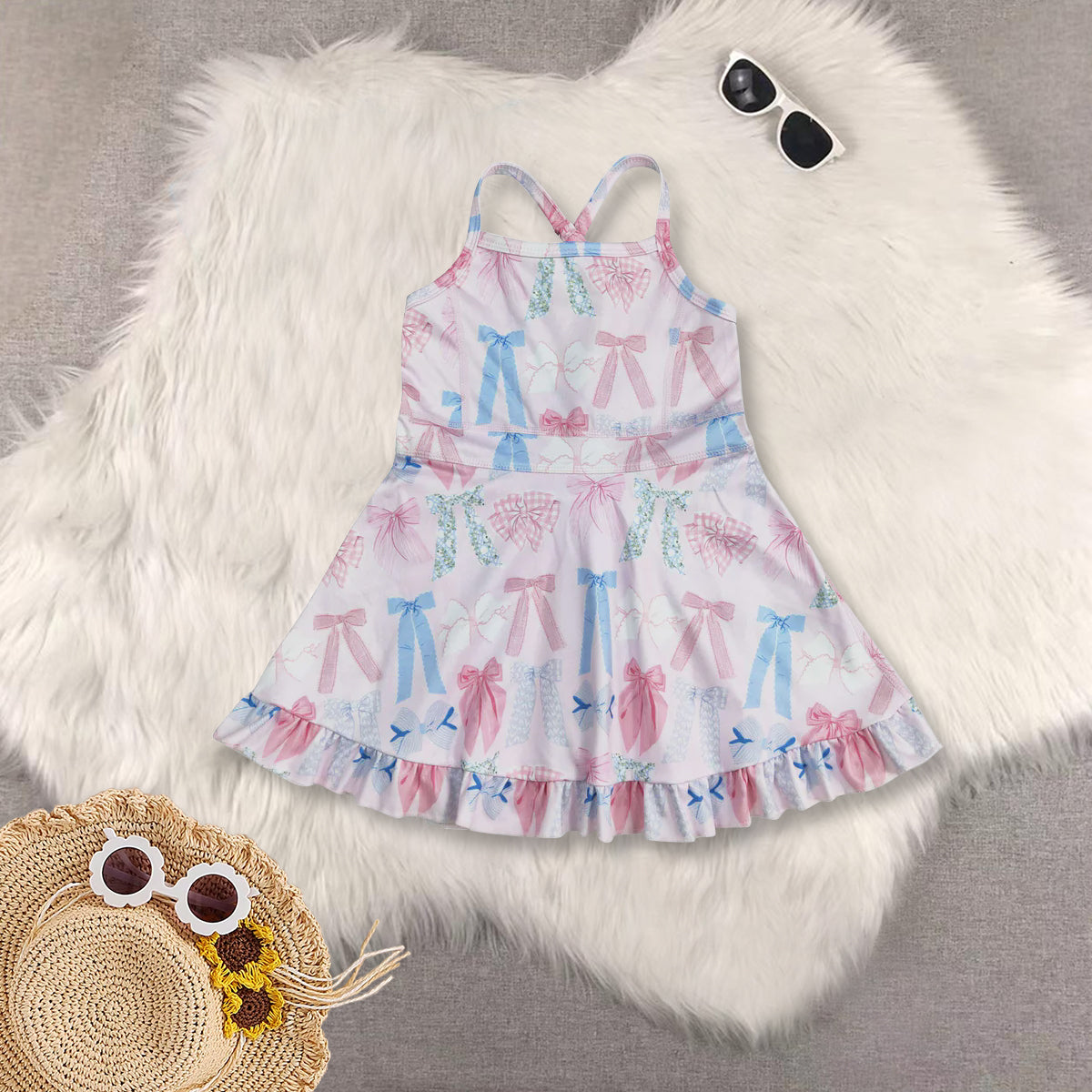 RTS NO MOQ Sibling baby girl clothes yoga floral suspender skirt sets