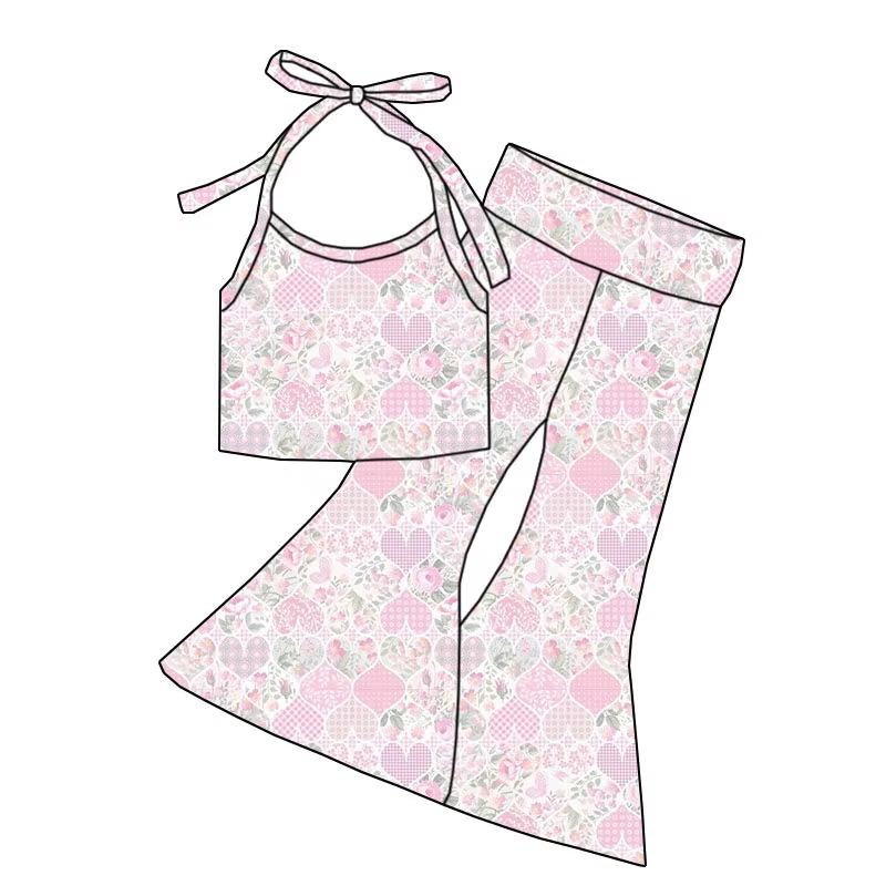 Custom moq 5 each style eta 6-7weeks baby girl clothes short sleeve pants sets-25.7.28