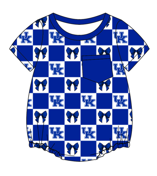 Custom moq 5 mix size milk silk baby boy clothes team summer bow blue short sleeve romper