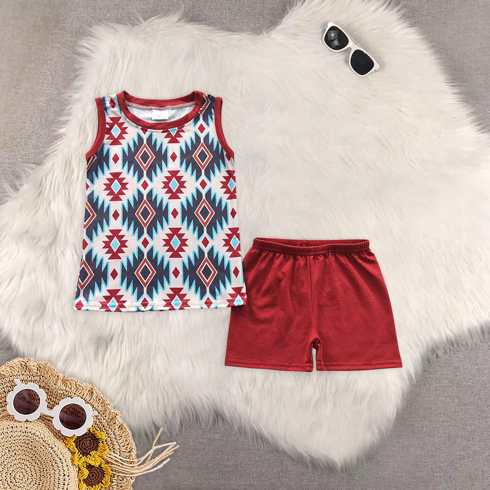 RTS NO MOQ Baby boy clothes Short Sleeve shorts Suit