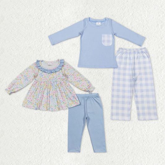 RTS NO MOQ Sibling baby girls boys clothes long sleeve pants sets