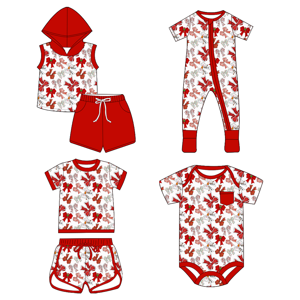 Custom moq 5 each style eta 6-7weeks baby girl clothes bow short sleeve shorts sets and sets 2 and romper 1 and romper 2-25.7.14