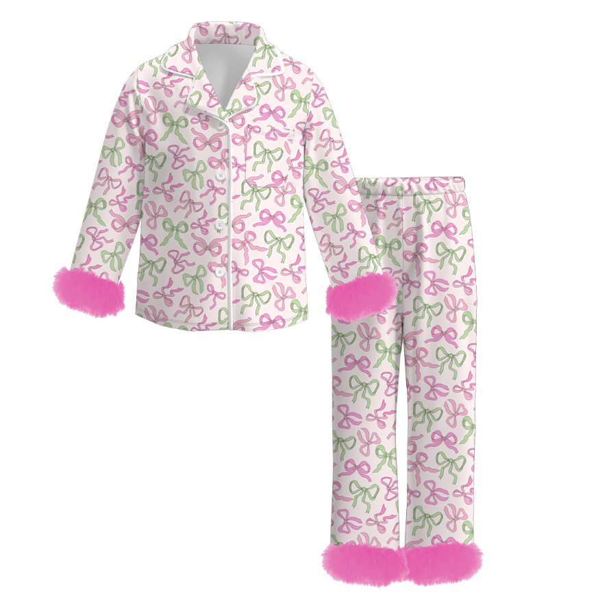 Custom moq 3 eta 7/8week moq 5 eta /4/5week baby girl clothes Christmas long Sleeve pants sets
