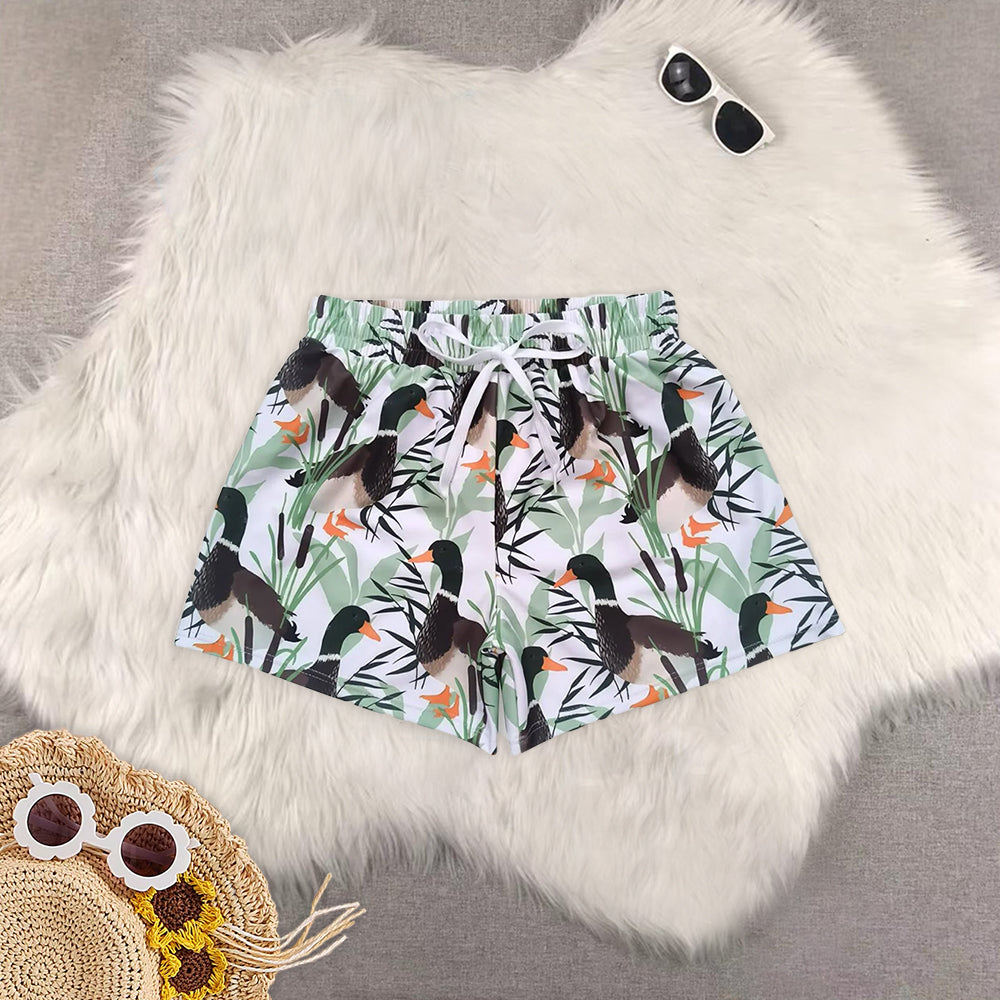 RTS NO MOQ baby boy clothes camouflage duck summer swim trunks