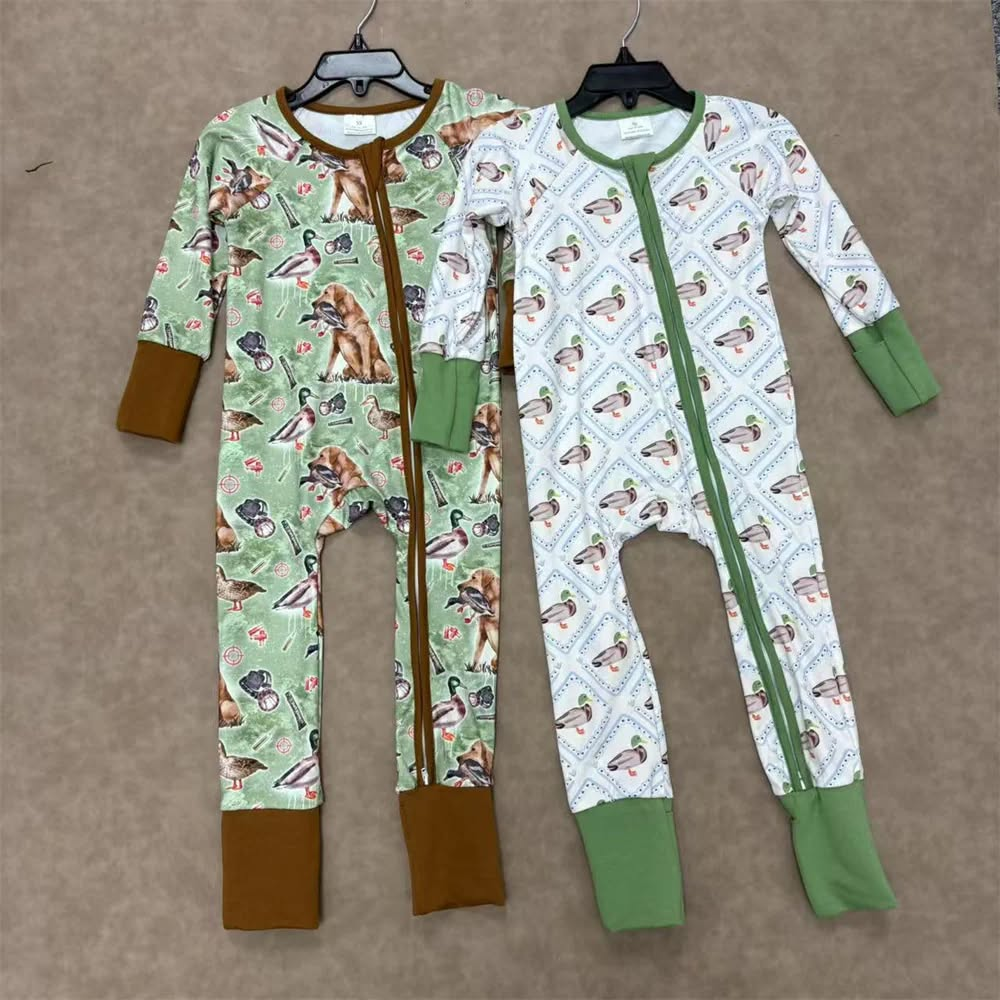 RTS NO MOQ Sibling Baby boy clothes duck long-sleeve rompers