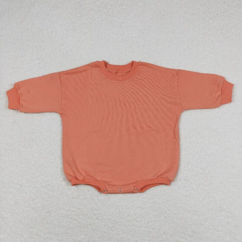 RTS NO MOQ Sibling baby girl boys clothes Fleece-lined long-sleeved bodysuits