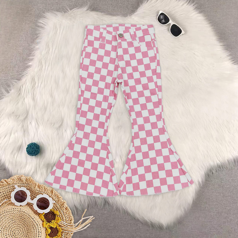 RTS NO MOQ Baby Girls Clothes striped Jeans: Flared & Ripped