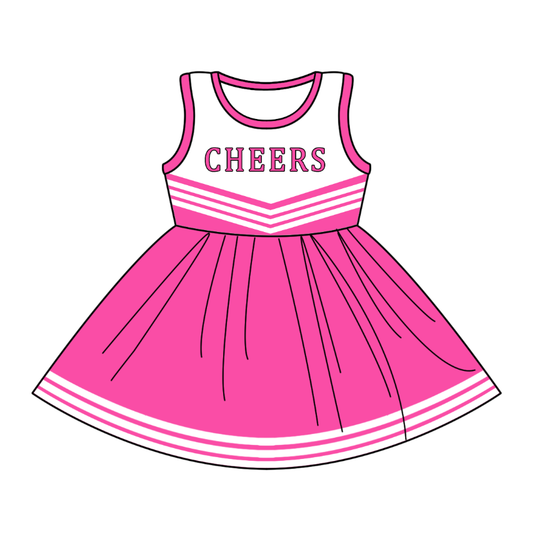 Custom moq 5 each style eta 6-7weeks baby girl clothes team pink sleeveless dress-25.8.2