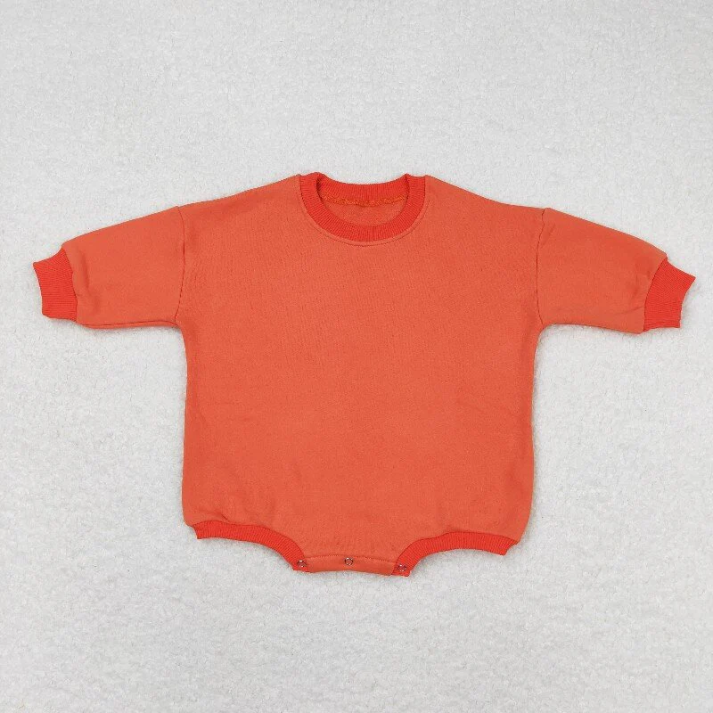 RTS NO MOQ Sibling baby girl boys clothes Fleece-lined long-sleeved bodysuits