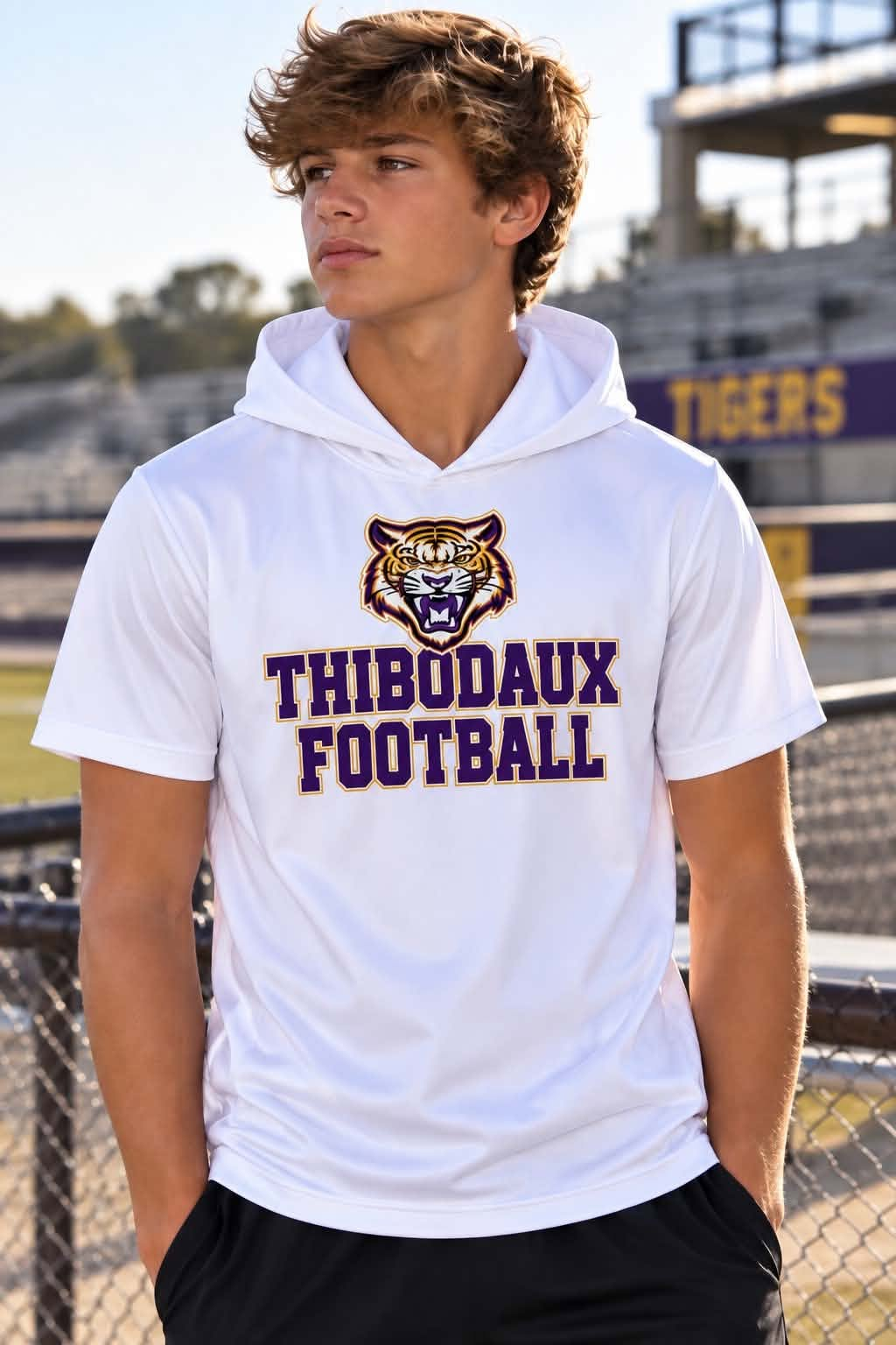 custom moq 5 mix size AAFTBX0103 Adult Team Letter Print Short Sleeve Hooded T Shirt Tops