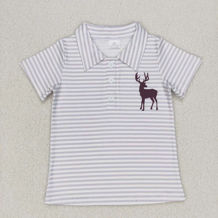 RTS NO MOQ Sibling baby boy clothes puppy deer duck short-sleeved tops