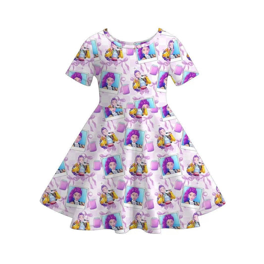 Custom moq 5 each style eta 6-7weeks baby girl clothes short sleeve dress