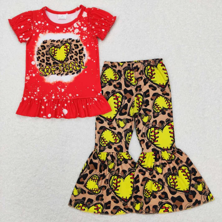 RTS NO MOQ Sibling Baby girl clothes baseball short-sleeved trousers pajamas suits