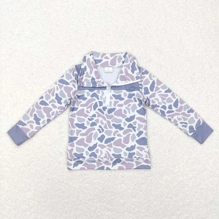 RTS NO MOQ Baby Boys Camouflage Hunting Season Zip Pullovers Tops