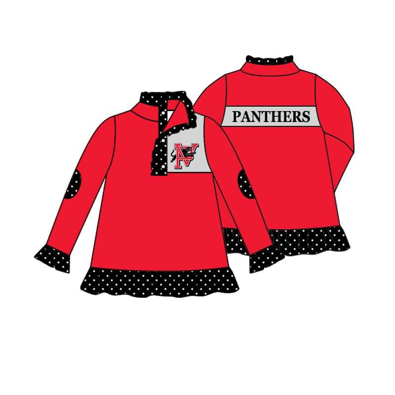 Custom moq 5 mix size milk silk summer teams baby girls clothes team red sport team long sleeve tops-25.7.19