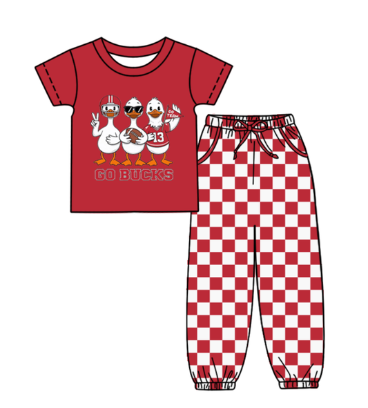 Custom moq 8 mix size milk silk summer teams baby boy clothes red plaid short sleeve pants sets-25.9.30