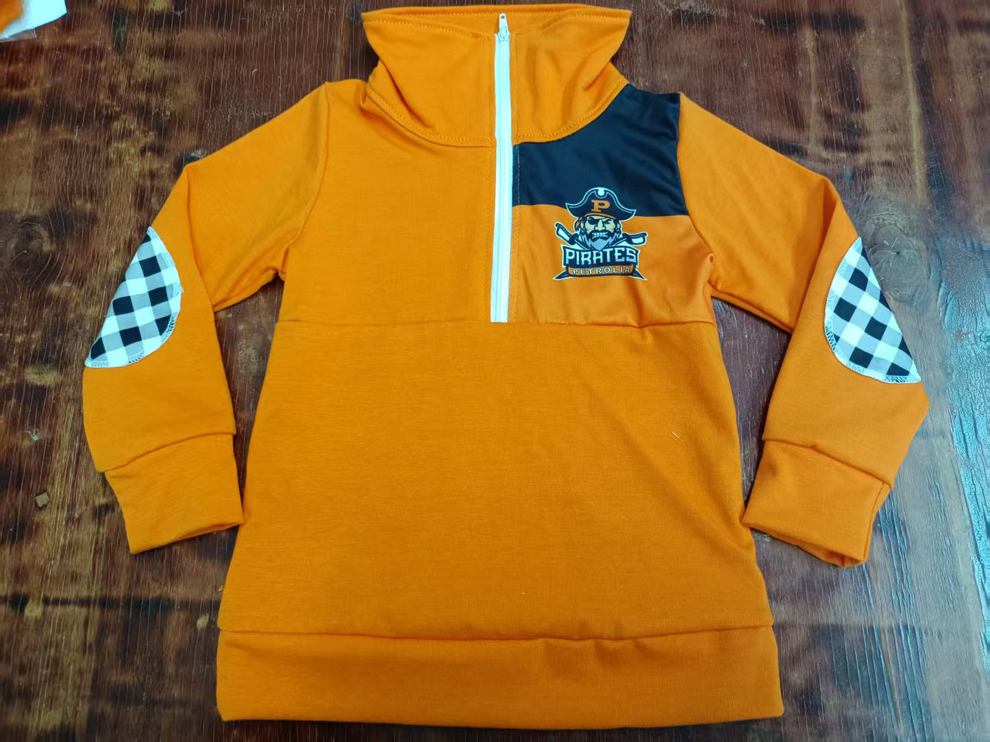 Custom moq 3 eta 6-7weeks kids clothes team orange long sleeve top