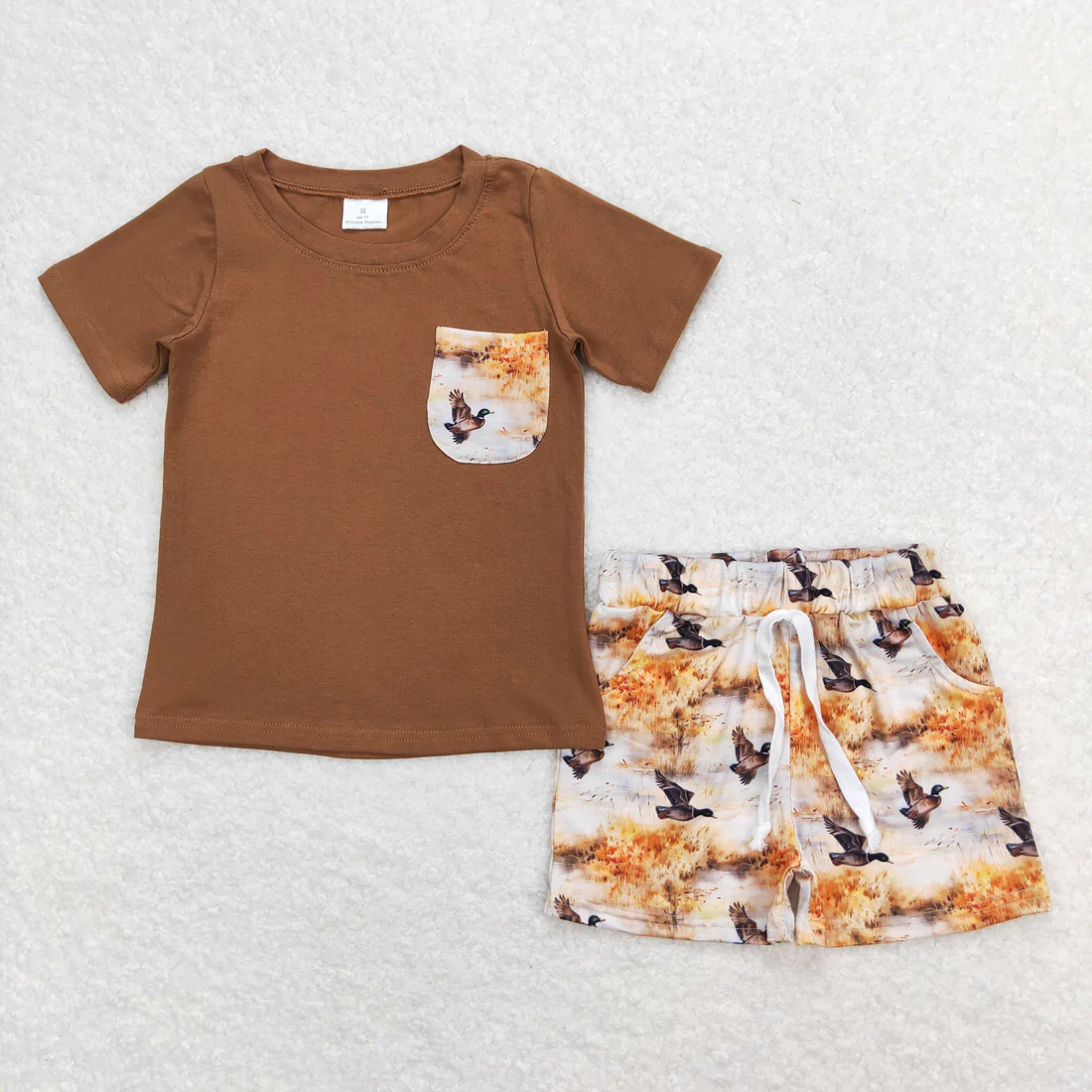 RTS NO MOQ Sibling Baby boy clothes camouflage Short Sleeve shorts Suits