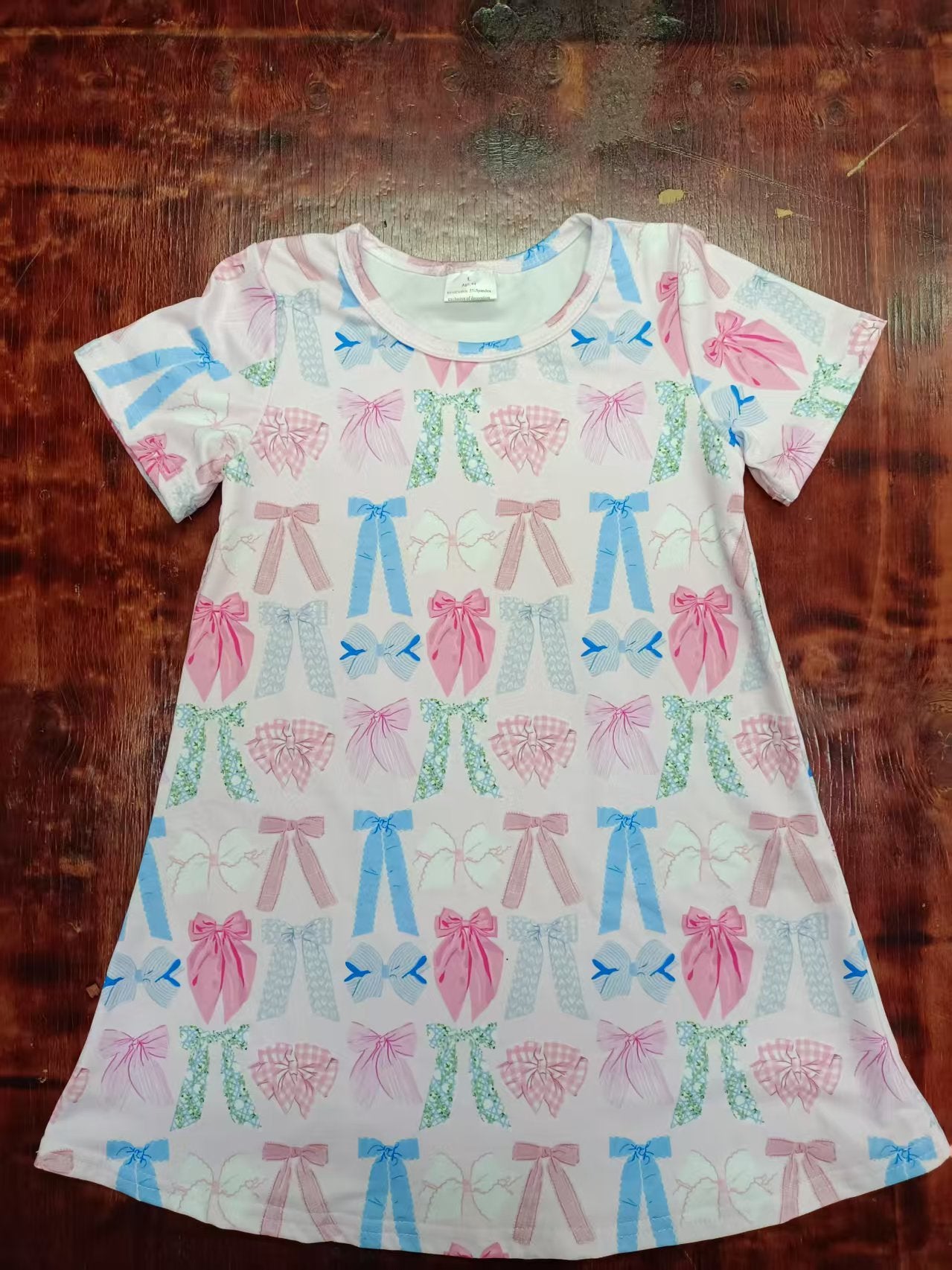 Custom moq 3 eta 6-7weeks baby girl clothes bow short sleeve dress-25.5.9