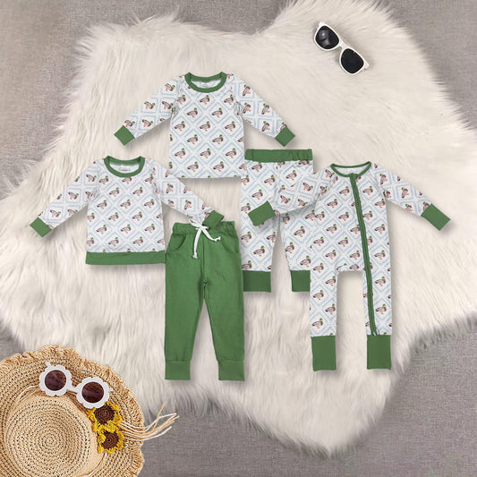 RTS NO MOQ Sibling Baby boy clothes duck long-sleeved trousers suit & romper
