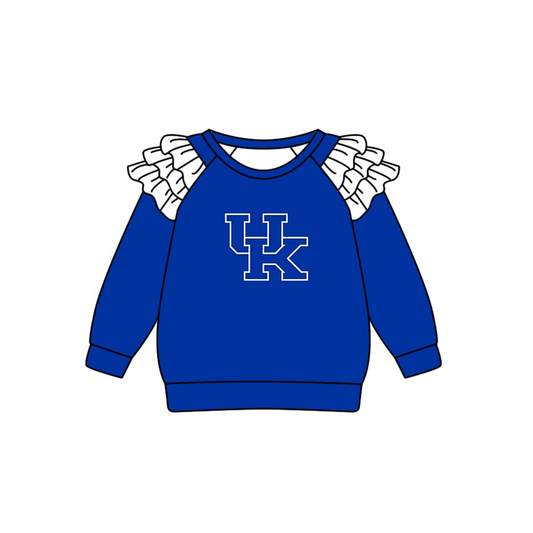 Custom moq 5 mix size milk silk baby girls clothes team blue long sleeve top-25.8.1