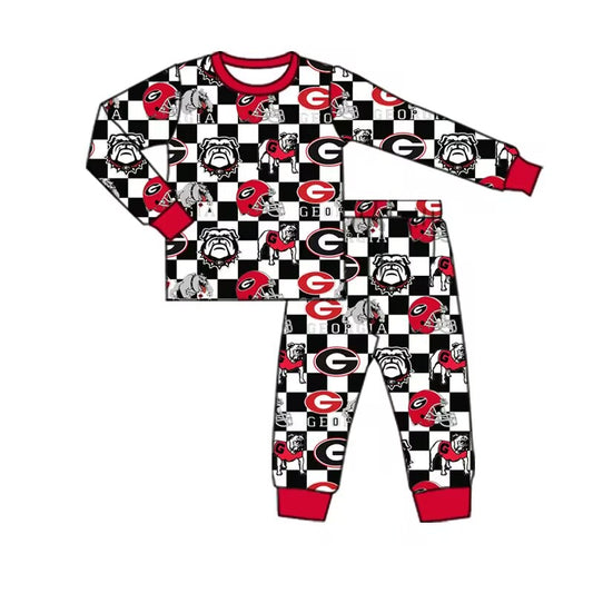 Custom moq 3 tat about 6-8 weeks  team Boys G brick red long sleeve and long pants suit