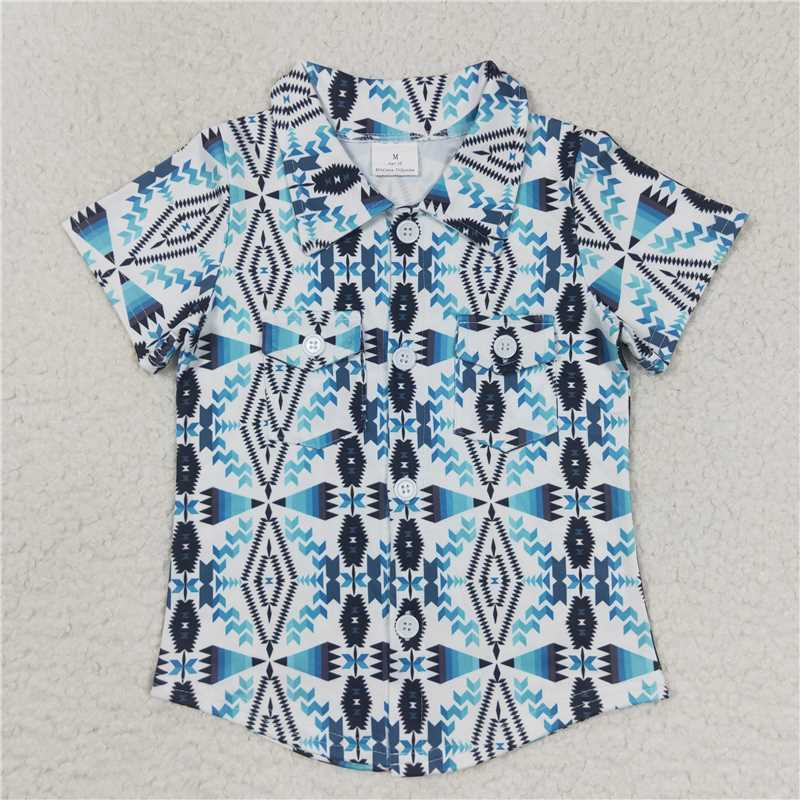 RTS NO MOQ Sibling baby boys clothes western riding horse catcus short-sleeved tops