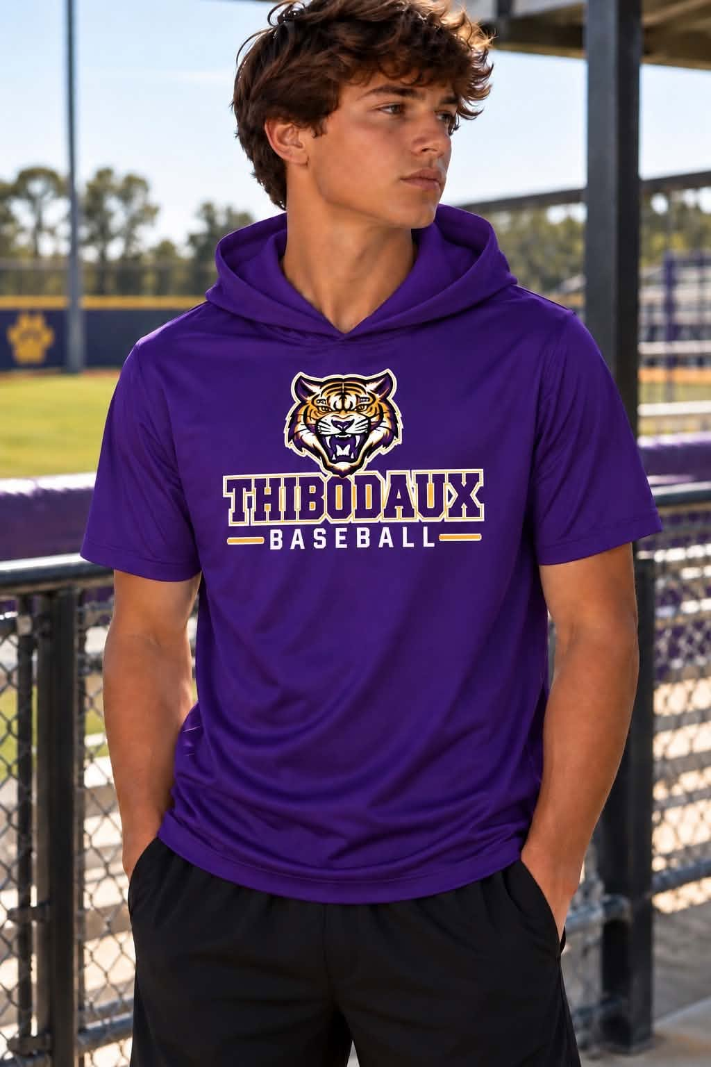 custom moq 5 mix size AAFTBX0103 Adult Team Letter Print Short Sleeve Hooded T Shirt Tops