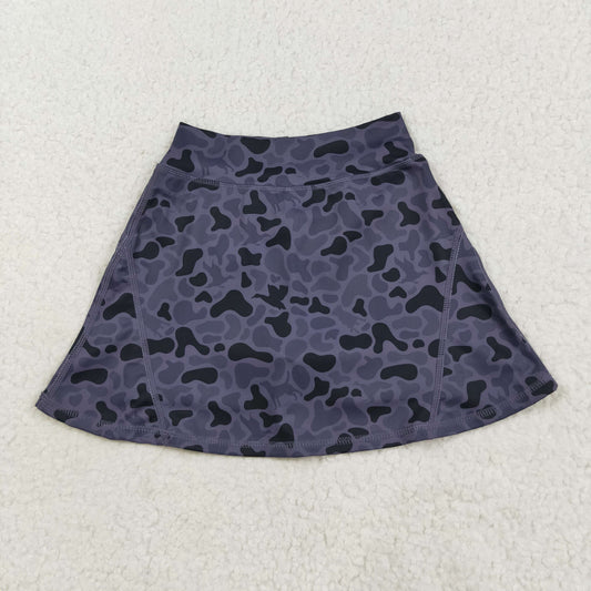 RTS NO MOQ（In Stock ) GLK0130 Duck and Puppy Gray and Black Camouflage Yoga Skirt