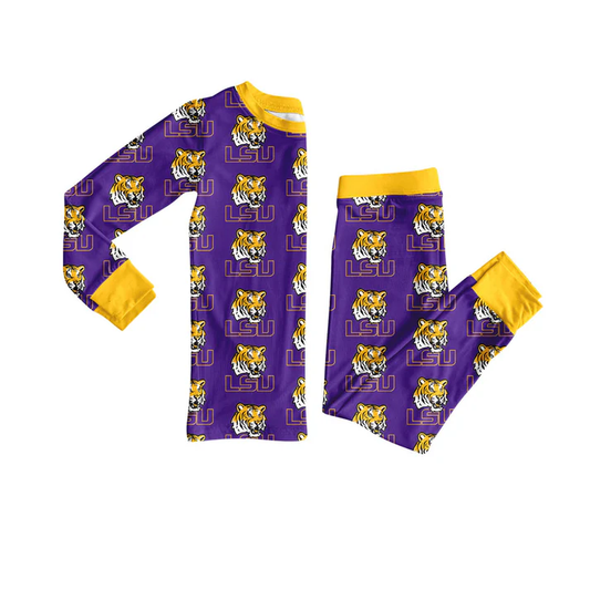 Custom moq 5 mix size milk silk summer teams baby boy clothes purple long sleeve pants sets-25.8.5
