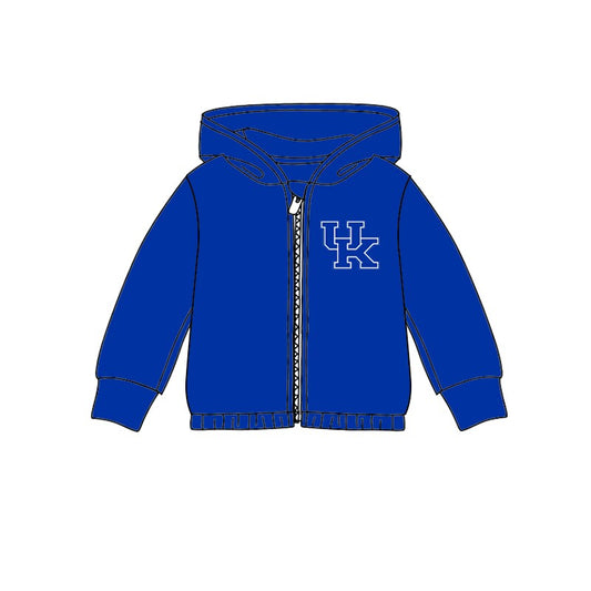Custom moq 3 eta 6-7weeks team girls UK blue Hooded Zip-Up Pullover