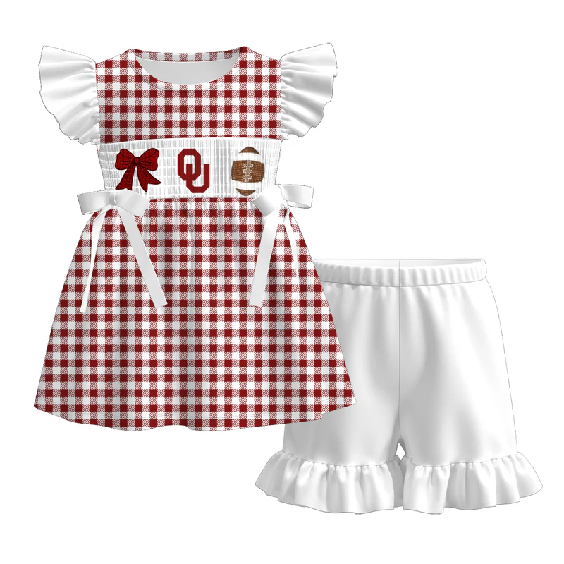 Custom summer teams baby girls clothes team short sleeve shorts sets dress romper-25.7.19
