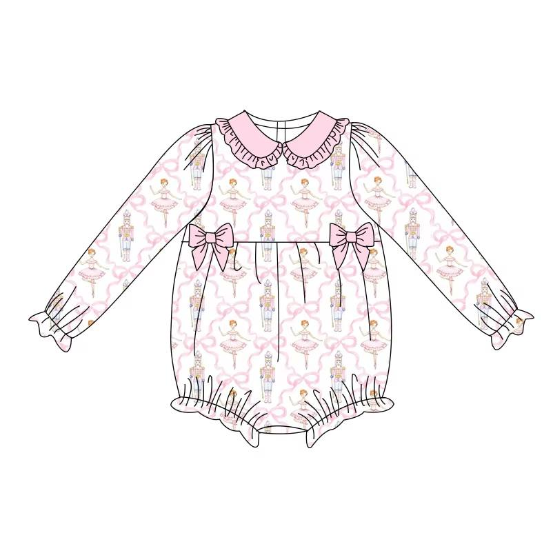 Custom moq 5 each style eta 6-7weeks baby girl clothes Christmas bow long sleeve shorts sets and romper-25.7.29