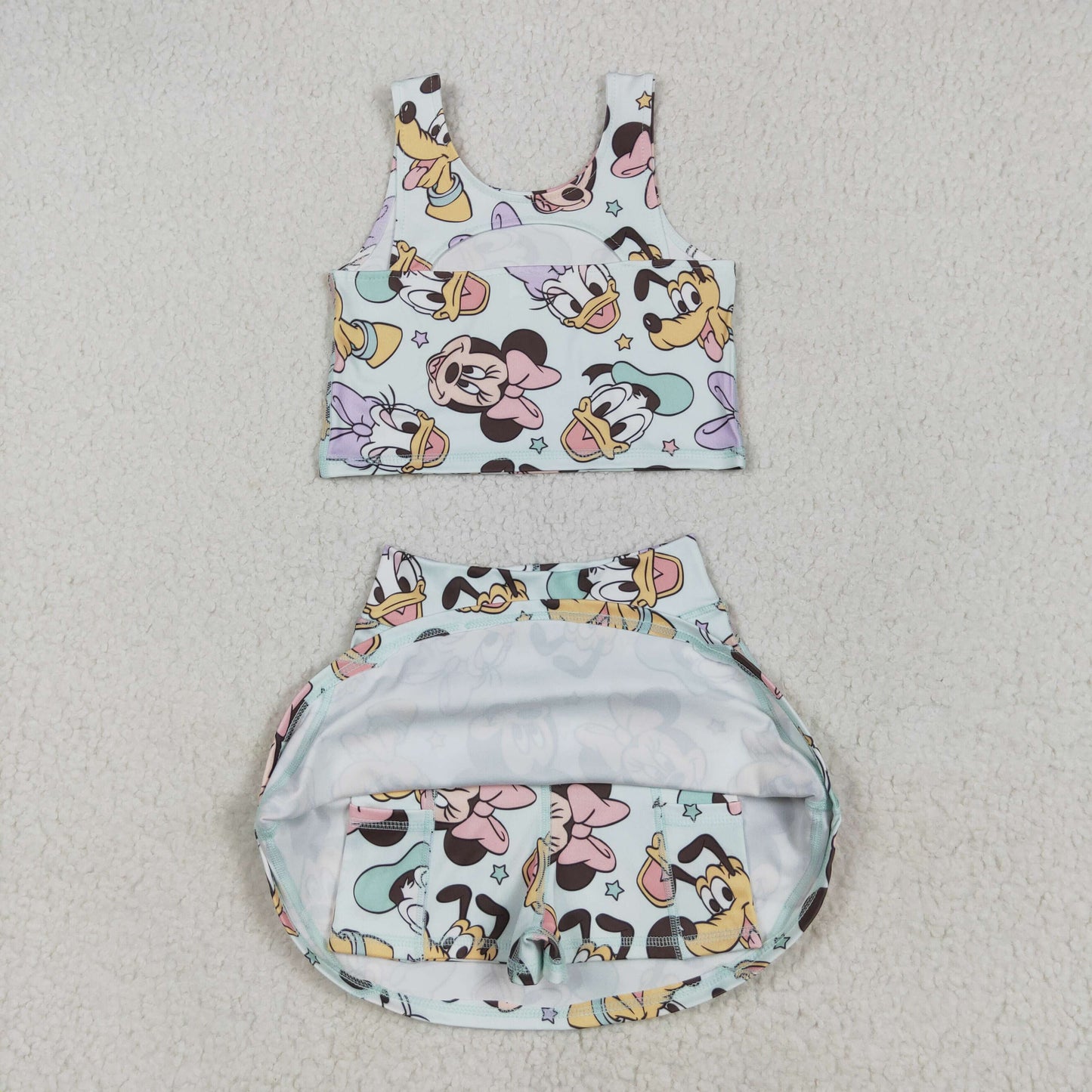 Cute Clothes GSD2353 Baby Girls Sleeveless Top Skort Yoga Sets