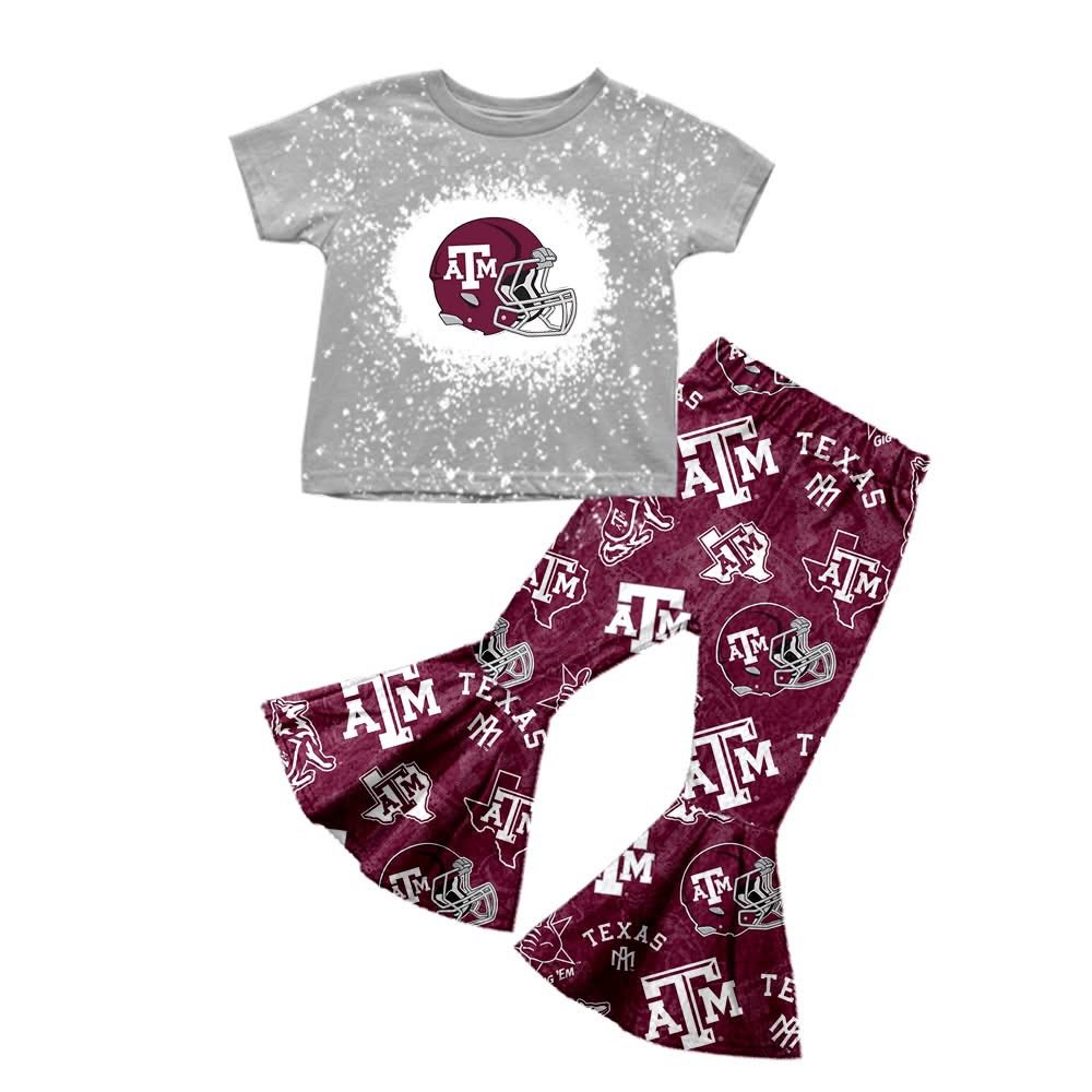 Custom moq 5 mix size milk silk eta 6-8weeks summer team gray baby girls clothes team short sleeve pants sets-25.7.15