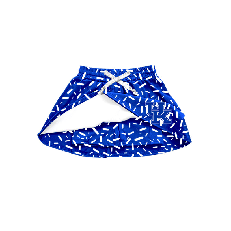 Custom summer teams baby girls clothes team blue hooded long sleeve tops and skirts and shorts-25.5.4
