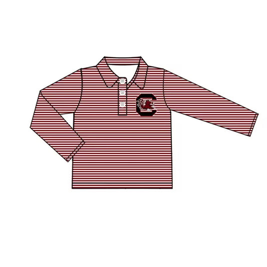 custom moq 5 tat about 4-6 weeks Boys red striped Zipper Cotton Milk Silk Jacket Pullover