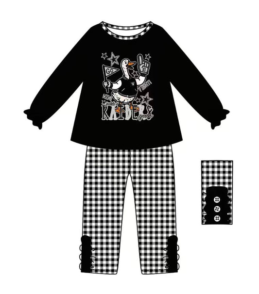 Custom moq 5 mix size milk silk summer teams baby girl clothes black long sleeve pants sets-25.9.11