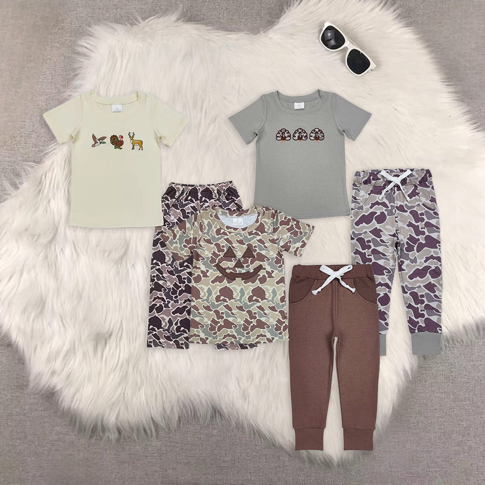 RTS NO MOQ baby boy clothes Embroidery short sleeve pants Sets