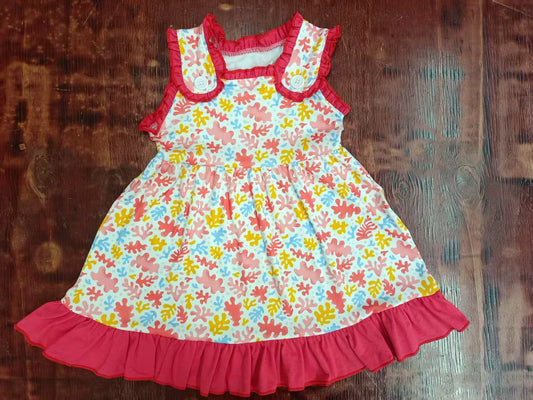 Custom moq 3 eta 6-7weeks baby girl clothes floral sleeveless dress