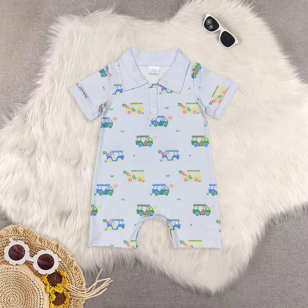 RTS NO MOQ baby girls clothes and boys short-sleeved romper