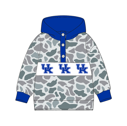 Custom moq 8 mix size milk silk summer team baby boy clothes camouflage blue hooded long sleeve top-25.9.30