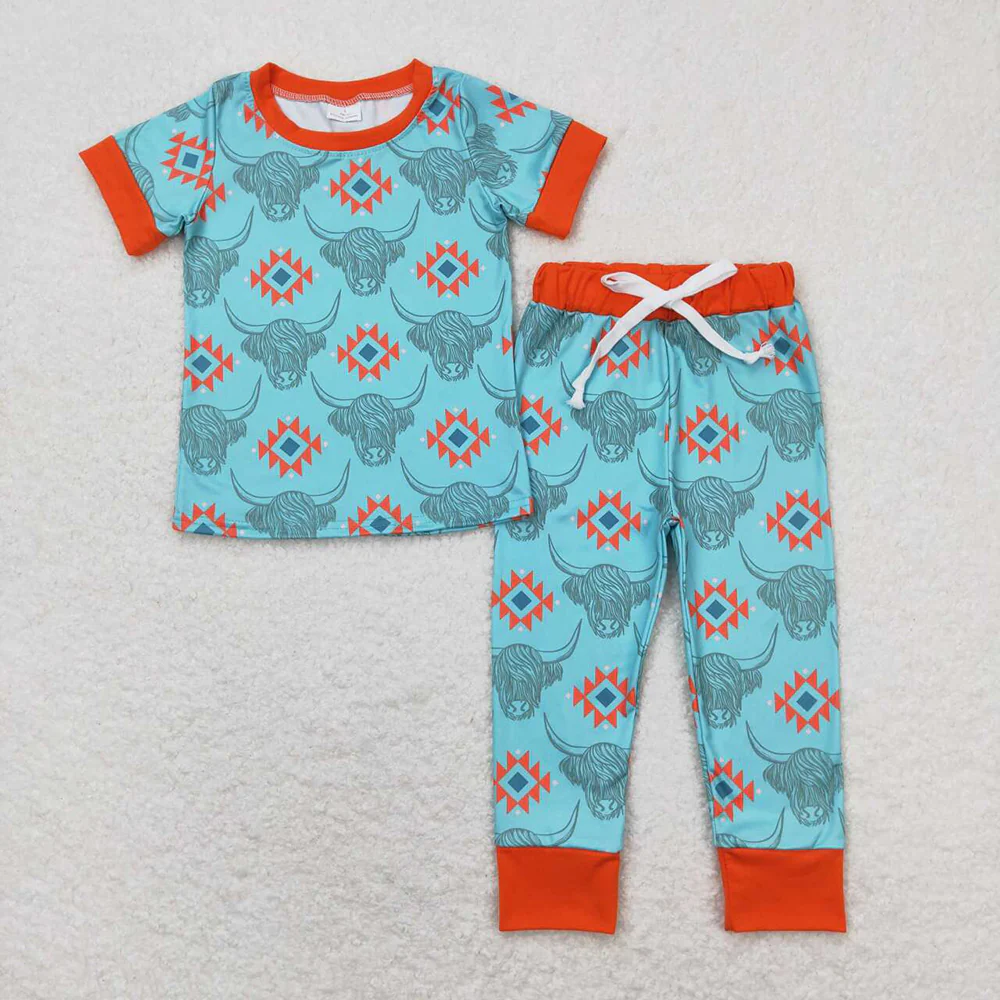 RTS NO MOQ Sibling baby boys clothes short sleeve pants Sets