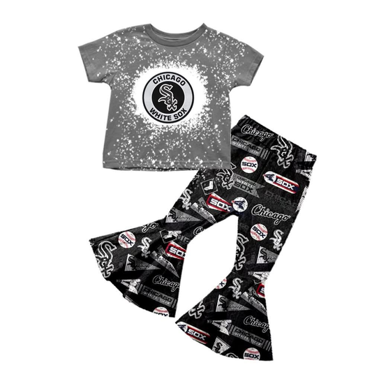 Custom moq 5 mix size milk silk eta 6-8weeks summer team gray baby girls clothes team short sleeve pants sets-25.7.15